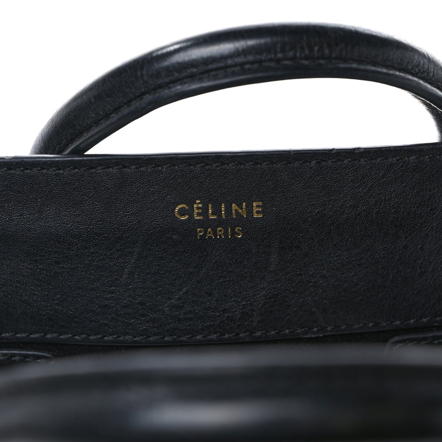Celine Smooth Calfskin Suede Mini Luggage Black 6 of 10