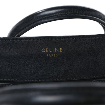 Celine Smooth Calfskin Suede Mini Luggage Black 6 of 10