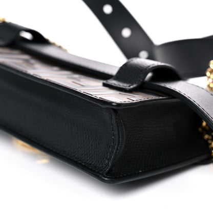 Fendi Vitello Cruise F is Fendi Bi-Color FF 1974 Embossed Envelope Belt Bag Maya Black 12 of 16