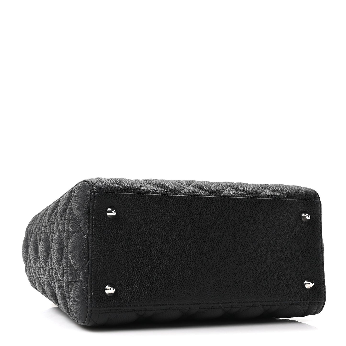 Grained Calfskin Cannage Medium Lady Dior Black