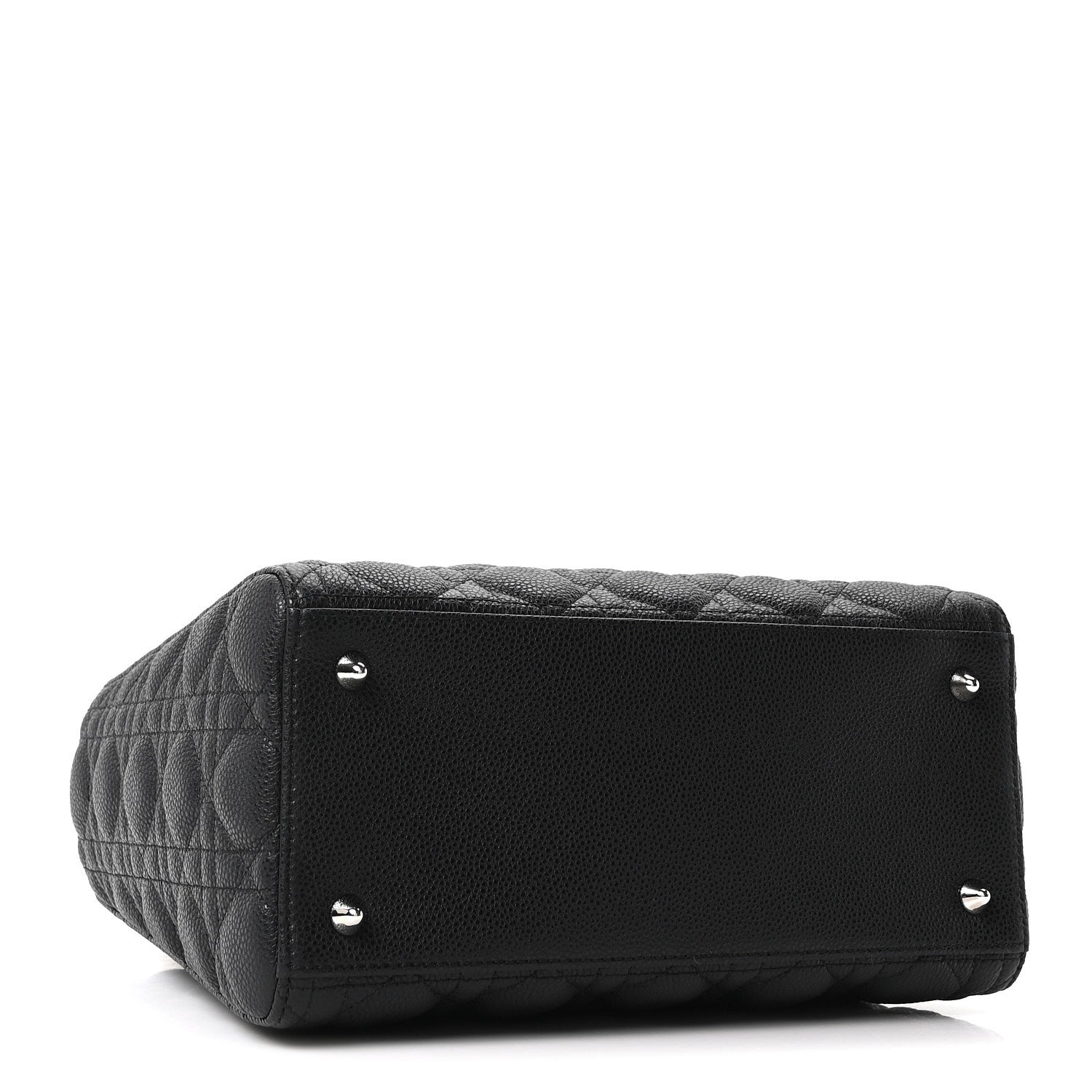 Christian Dior Grained Calfskin Cannage Medium Lady Dior Black 4 of 10