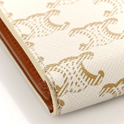 Celine Canvas Triomphe Medium Strap Wallet White 6 of 9