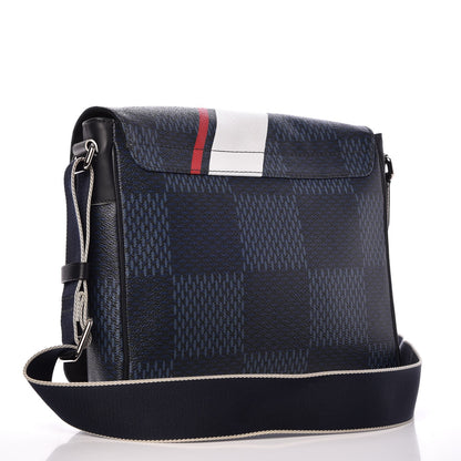 Louis Vuitton Damier Cobalt Latitude America's Cup District PM Red 3 of 9