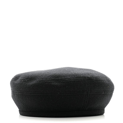 Hermes Wool Cashmere Saint Honore Drap Beret 59 Black 4 of 8