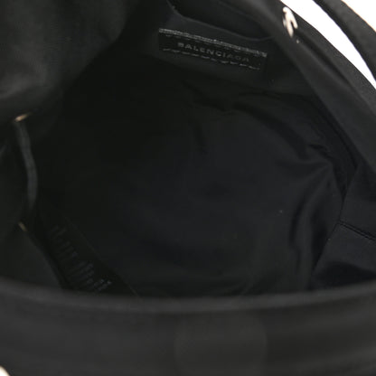 Balenciaga Recycled Sport Nylon Logo Embroidered Wheel Drawstring Bucket Bag Black Pink 5 of 9
