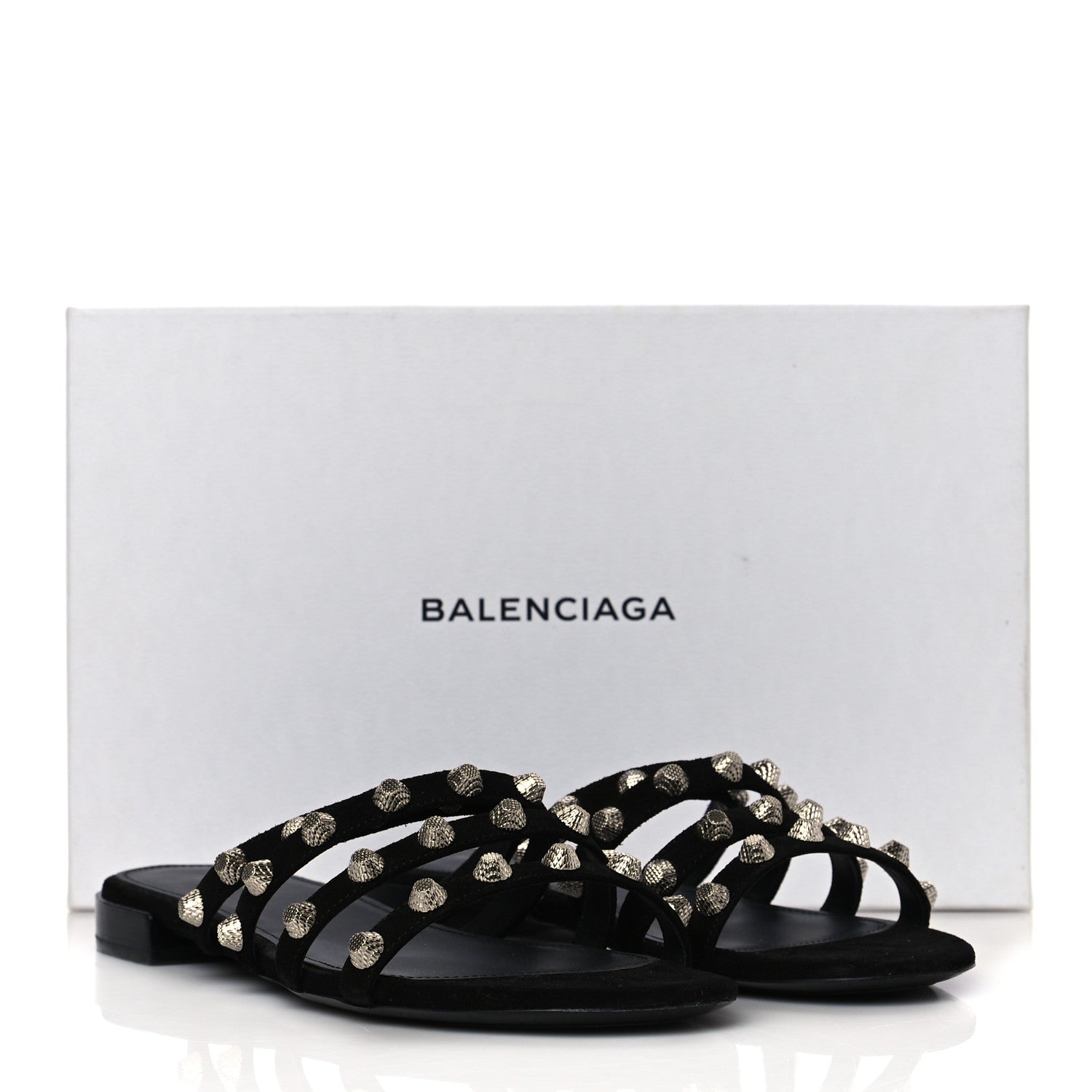 Balenciaga Velvet Silver Hardware Flat Cage Sandals 39.5 Black 9 of 9