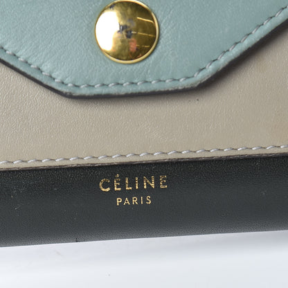 Celine Smooth Calfskin Pocket Tri-Fold Multifunction Envelope Flap Wallet Jade 6 of 26