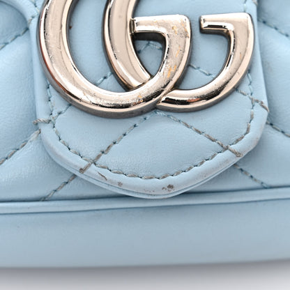 Gucci Calfskin Matelasse Super Mini GG Marmont Shoulder Bag Porcelain Light Blue 15 of 15