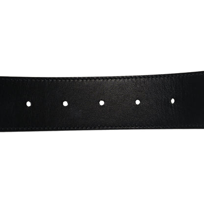 Gucci GG Supreme Monogram Plutone Calfskin Palladium Double G Reversible 37mm Belt 95 38 Black 4 of 6