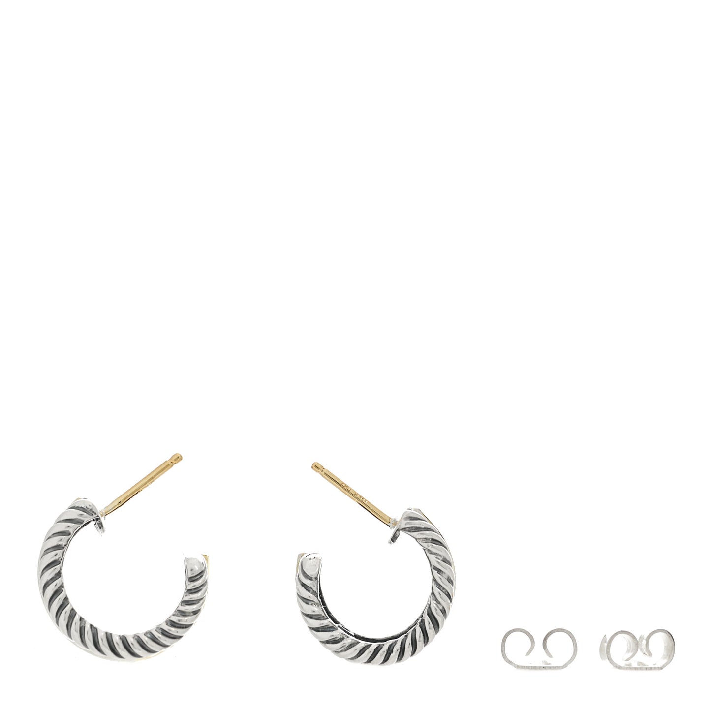 Sterling Silver 14K Yellow Gold 16mm Cable Classics Hoop Earrings