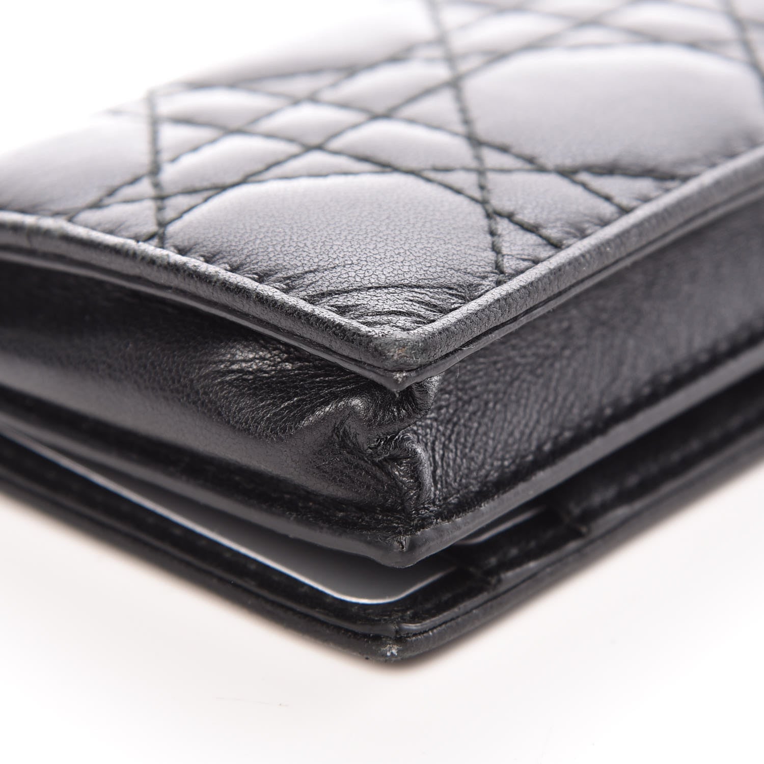 Christian Dior Lambskin Cannage Small Lady Dior Flap Card Holder Black 11 of 12