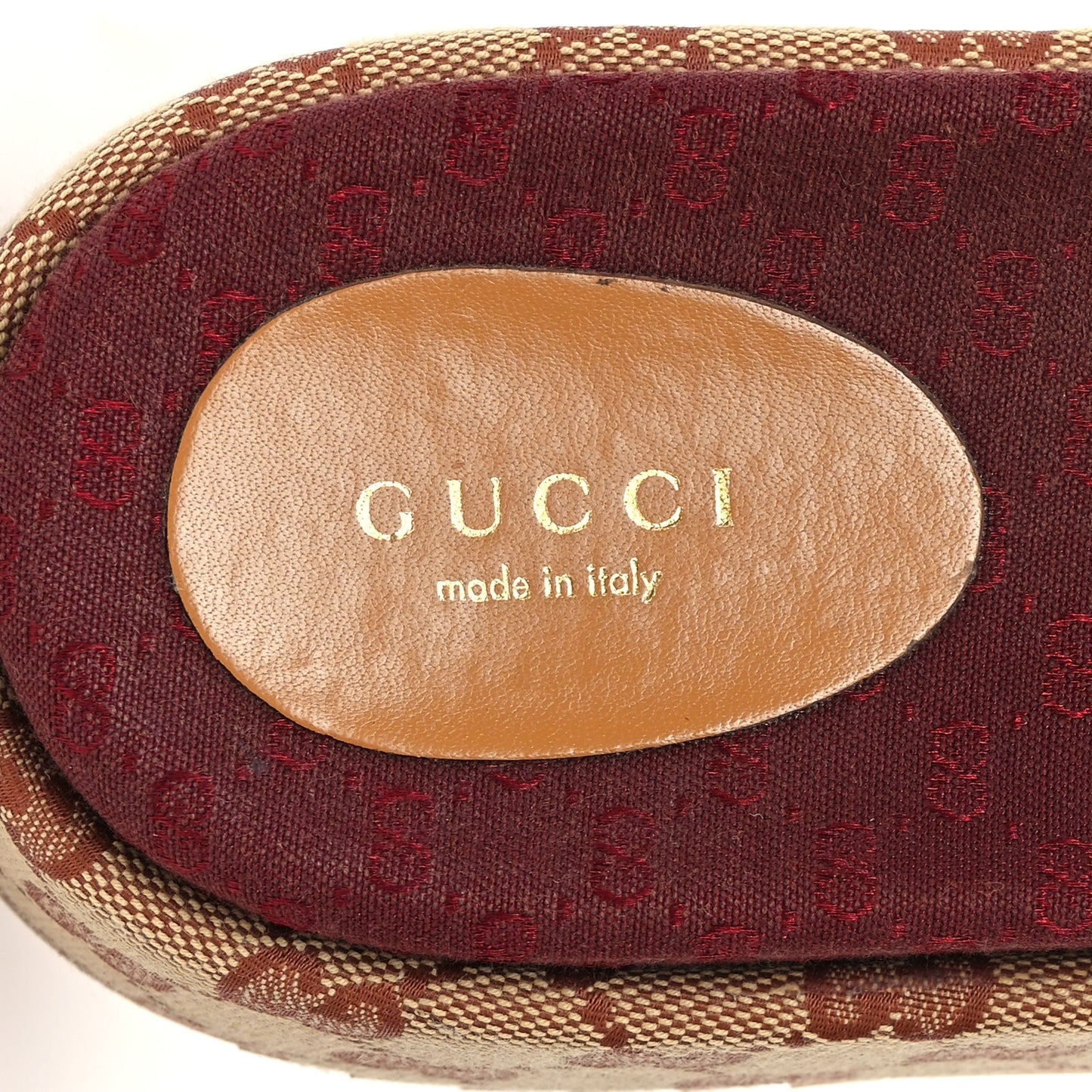 Canvas GG Monogram Angelina Platform Slide Sandals 39 Beige Ruggine
