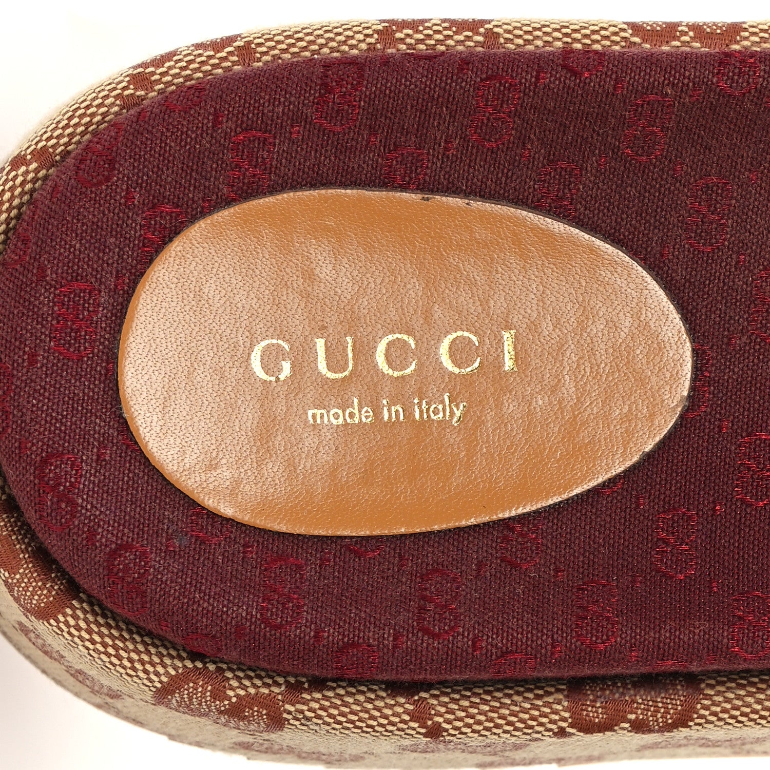 Gucci Canvas GG Monogram Angelina Platform Slide Sandals 39 Beige Ruggine 8 of 9