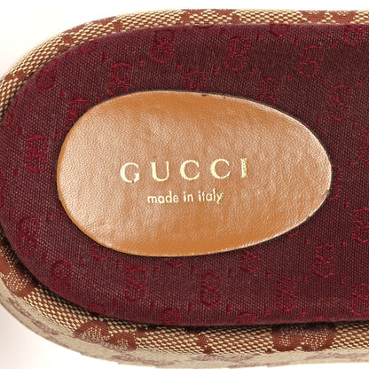 Gucci Canvas GG Monogram Angelina Platform Slide Sandals 39 Beige Ruggine 8 of 9