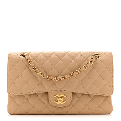 Chanel Caviar Quilted Medium Double Flap Beige 1 of 10