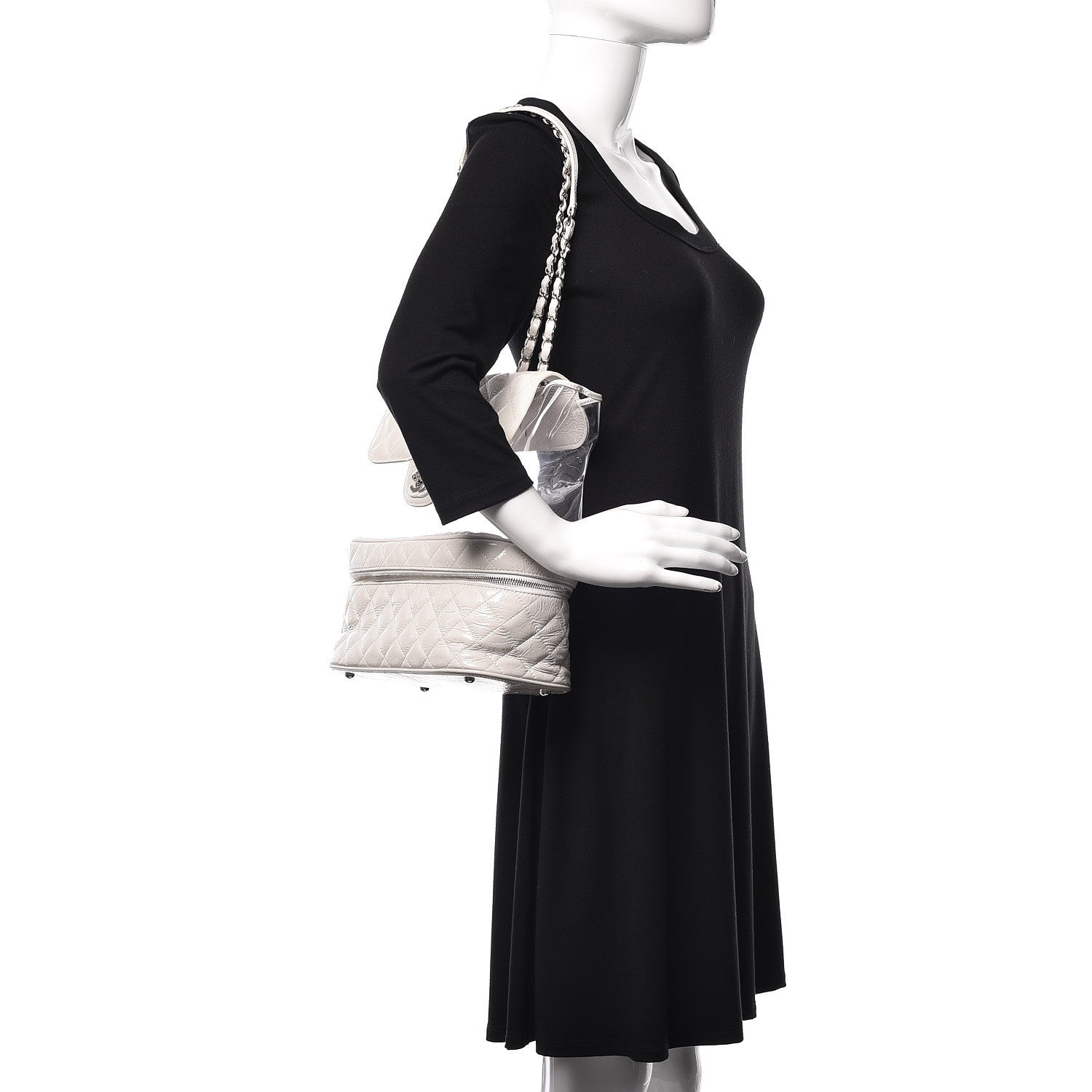 Chanel Crumpled Calfskin PVC Quilted Backpack White 2 of 10