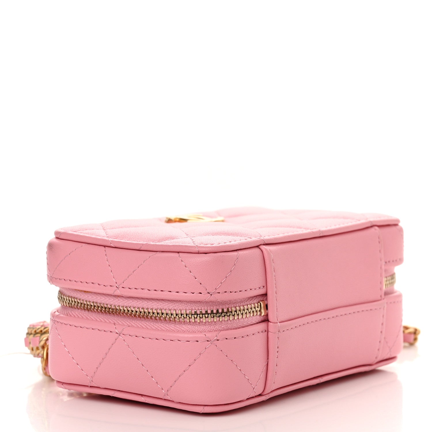 Chanel Lambskin Quilted Chain Top Handle Vanity Case Light Pink 4 of 11