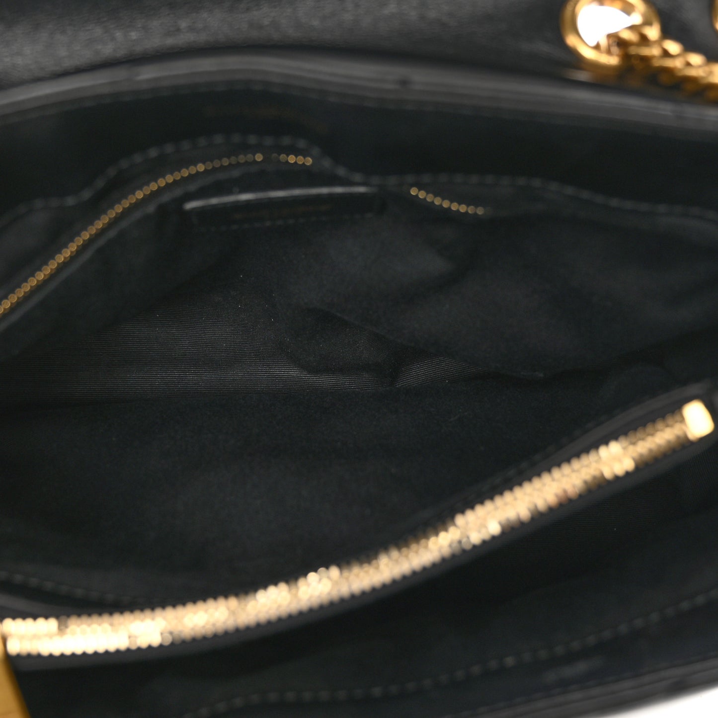 Calfskin Y Quilted Monogram Medium Loulou Chain Satchel Black
