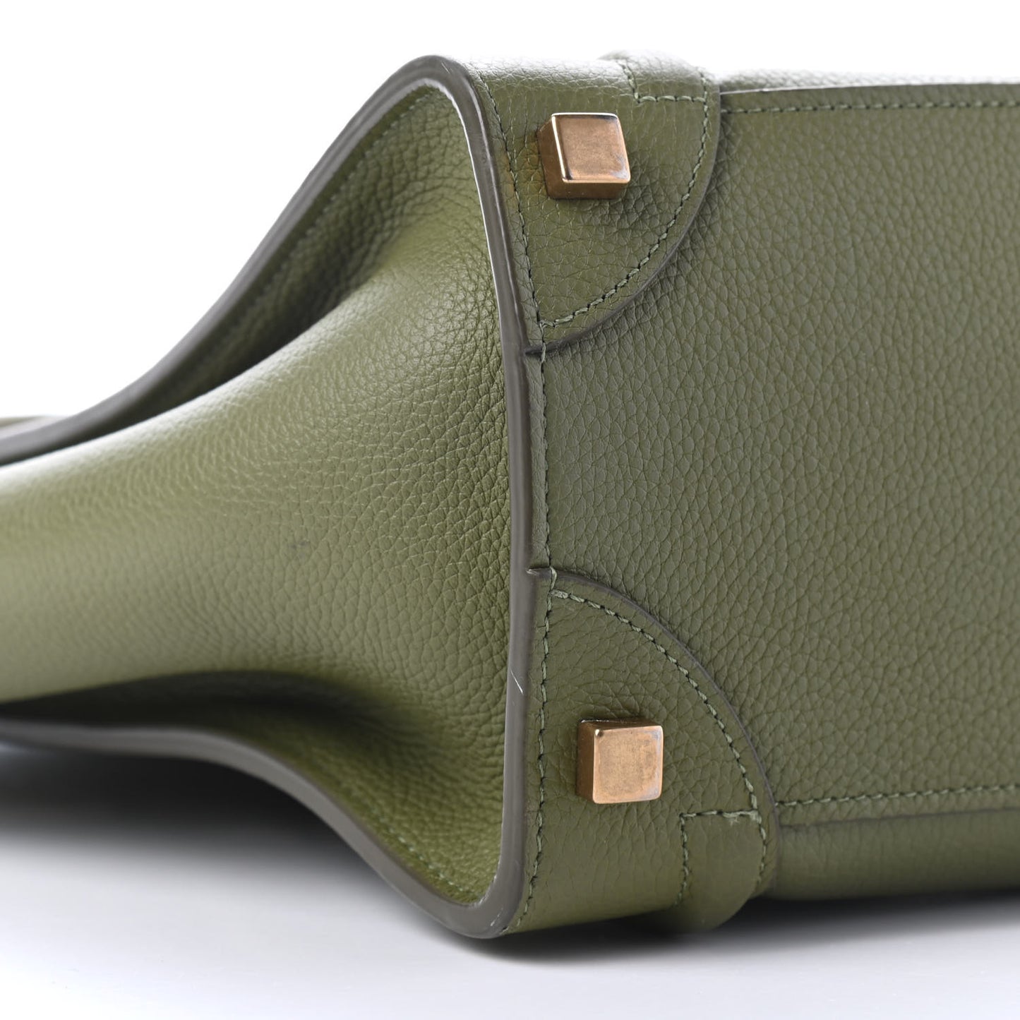 Drummed Calfskin Micro Luggage Light Khaki
