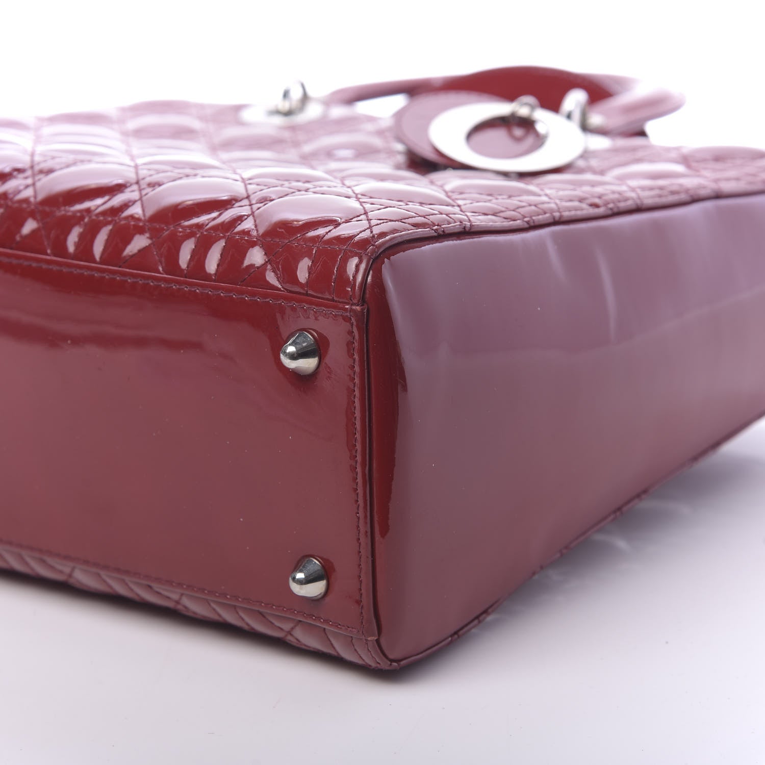 Christian Dior Patent Cannage Large Lady Dior Red 9 of 14