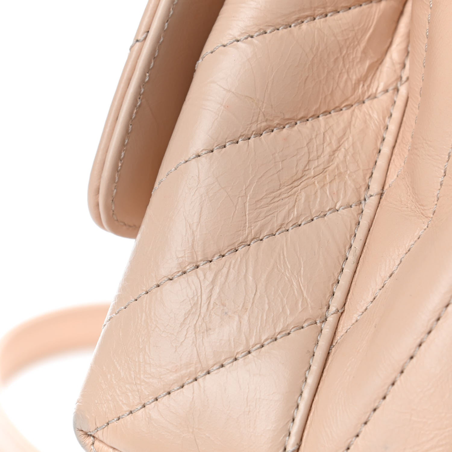 Chanel Calfskin Chevron Quilted Mini Coco Handle Flap Beige 9 of 9