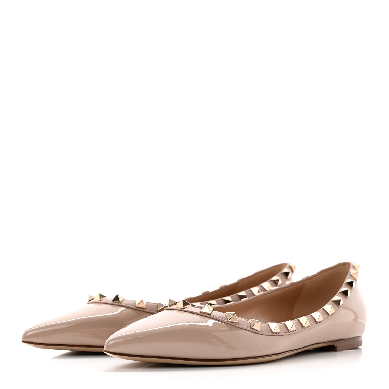 Valentino Garavani Patent Rockstud Ballerina Flats 38 Poudre 3 of 8