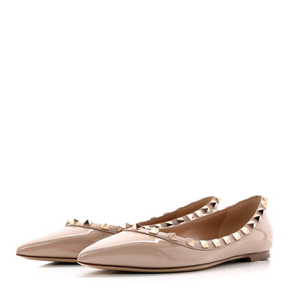 Valentino Garavani Patent Rockstud Ballerina Flats 38 Poudre 3 of 8