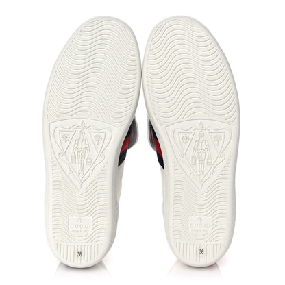 Gucci Calfskin Ayers Web Crystal LOVED Womens New Ace Sneakers 36 White 5 of 9