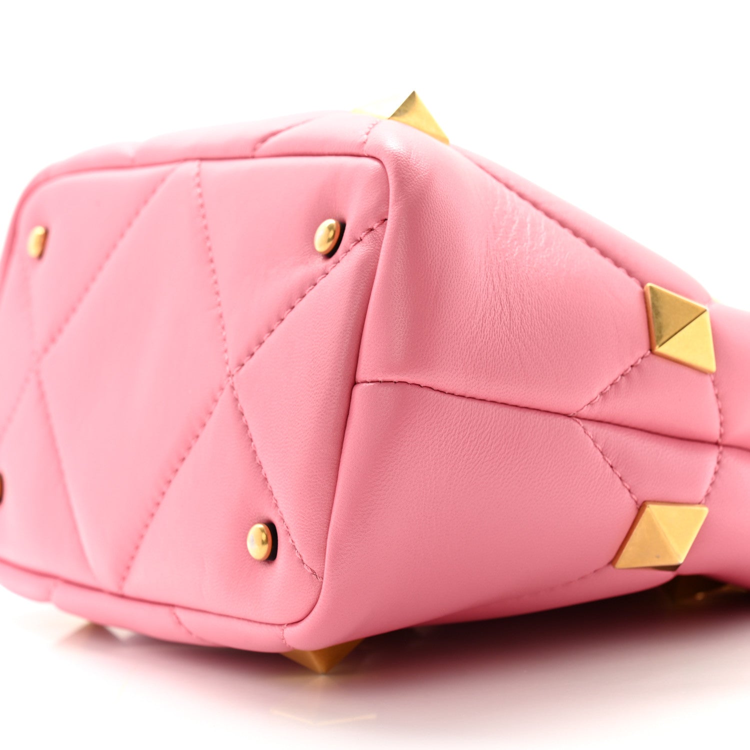 Valentino Garavani Nappa Small Roman Stud The Handle Bag Flamingo Pink 10 of 11