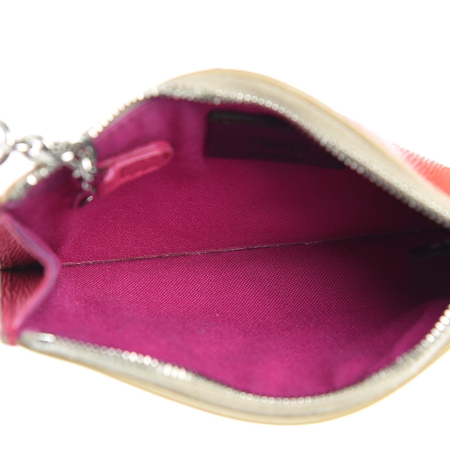 Fendi Saffiano Crystal Eye Monster Coin Pouch Key Case Bellini Multicolor 5 of 10