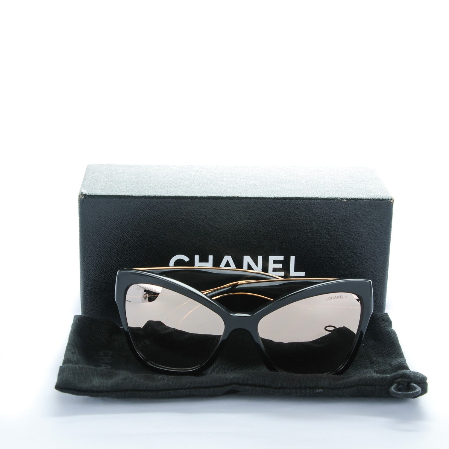 Chanel Acetate CC Cat Eye Sunglasses 5271 Black 6 of 6
