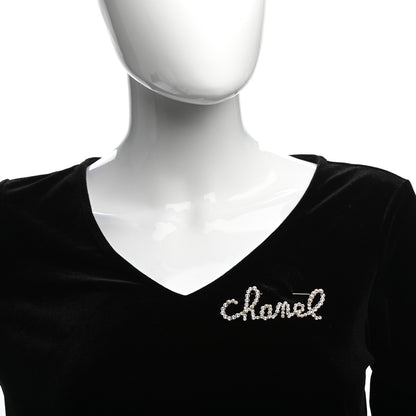 Chanel Metal Glass Swirling Pearls Brooch Pin Gold 2 of 5
