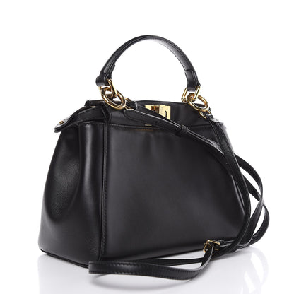Fendi Nappa Mini Peekaboo Iconic Satchel Black 3 of 11