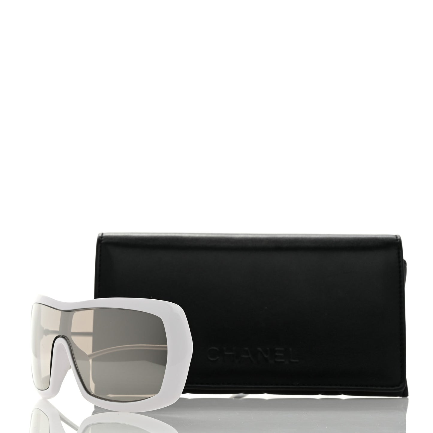 Acetate Metal Shield Sunglasses 71336A White