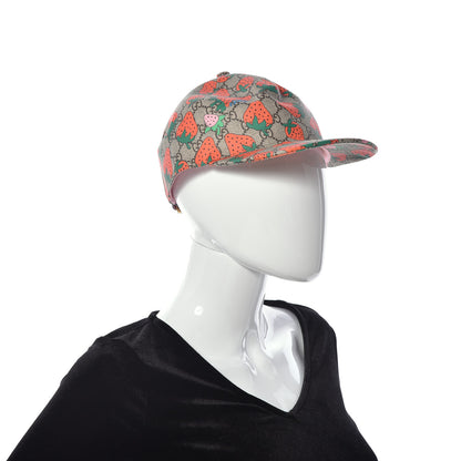 Gucci GG Supreme Monogram Strawberry Baseball Hat L Beige 3 of 10