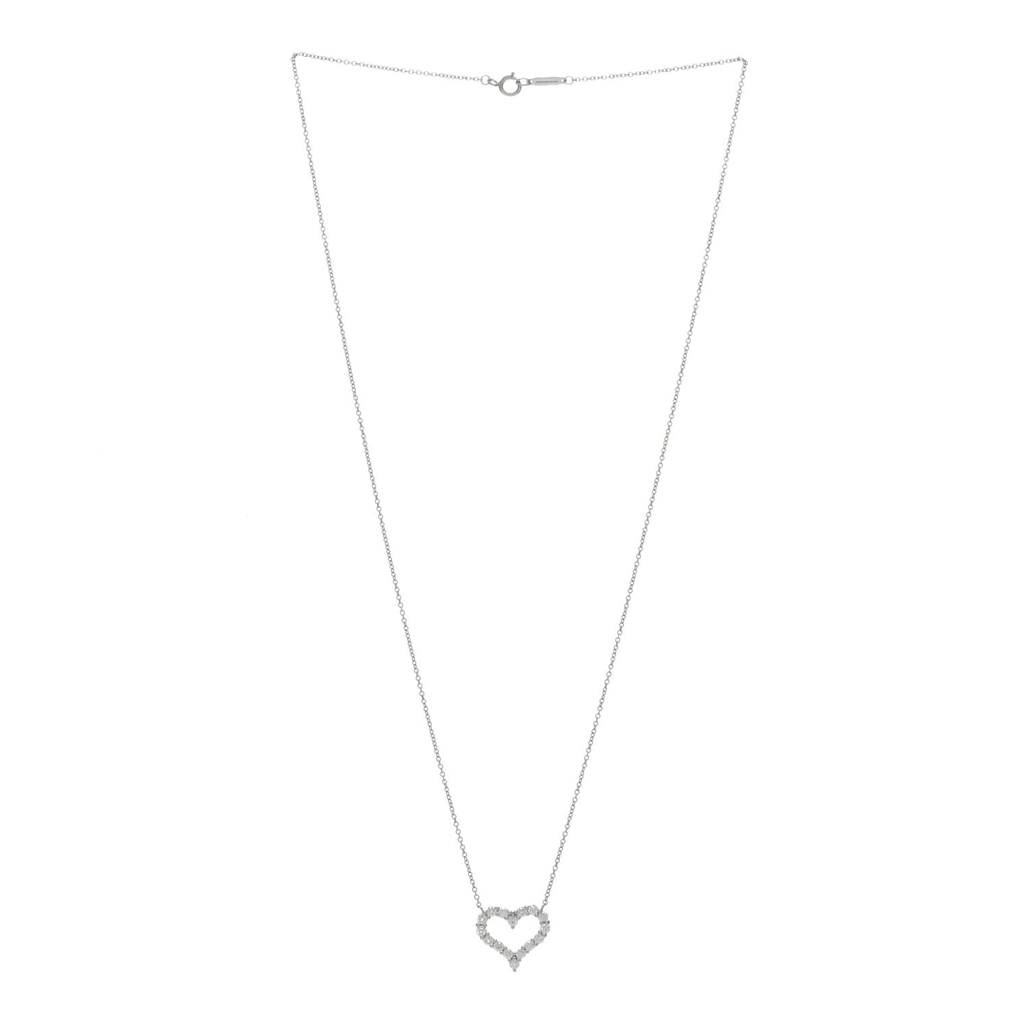 Platinum Diamond Small Heart Pendant Necklace