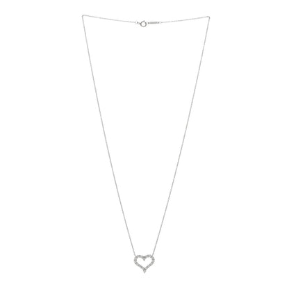 Tiffany Platinum Diamond Small Heart Pendant Necklace 2 of 3