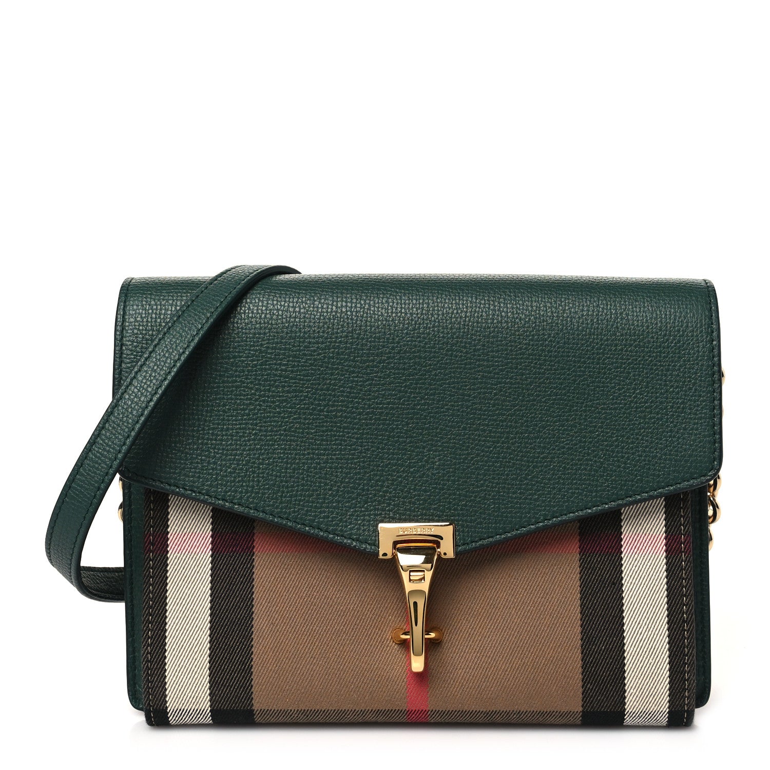 Burberry Derby Calfskin House Check Small Macken Crossbody Bag Vintage Green 1 of 10