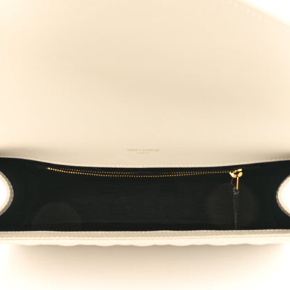 Saint Laurent Grain De Poudre Mixed Matelasse Large Triquilt Monogram Satchel Porcellana 4 of 7