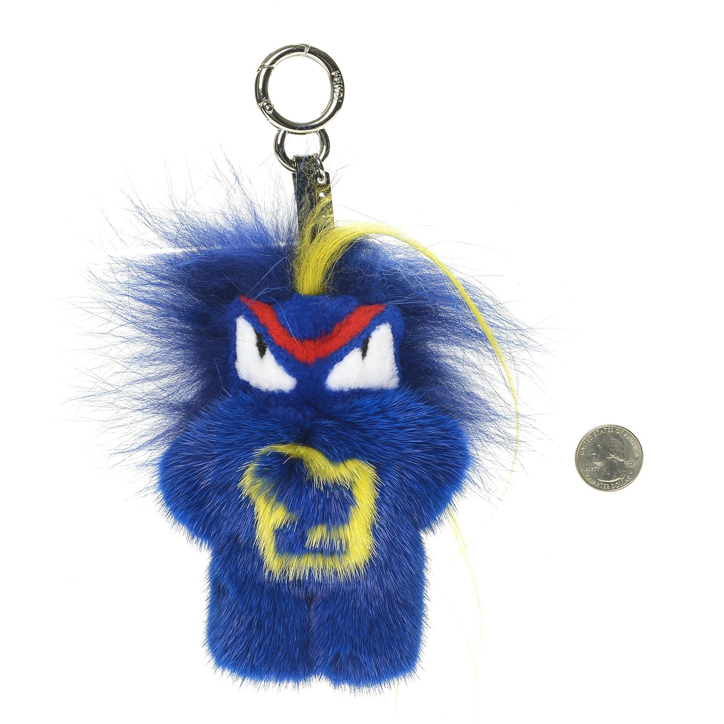 Mink Fur Fendirumi Bug-Kun Monster Bag Bug Charm Pacific Fluo Yellow