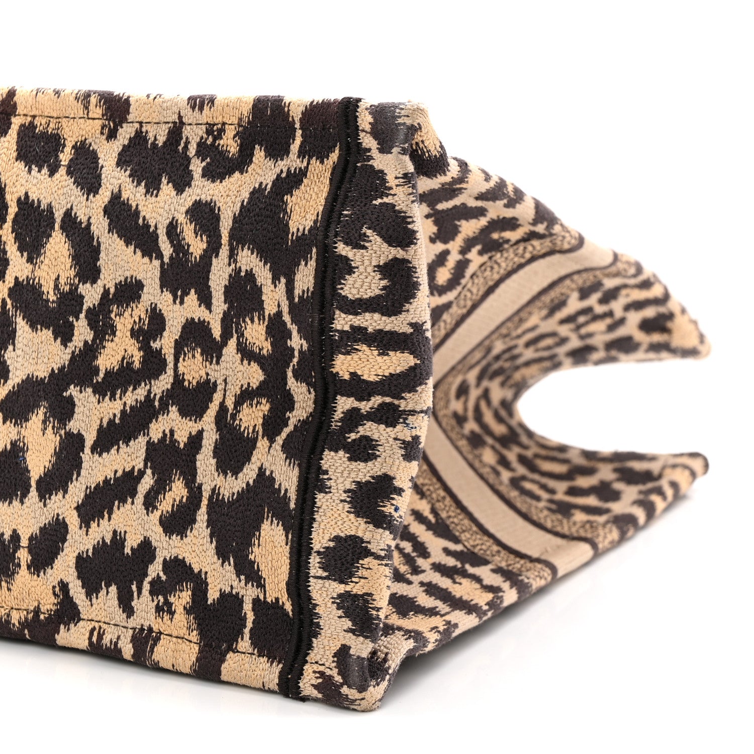 Christian Dior Canvas Mizza Embroidered Large Leopard Book Tote Beige 10 of 10