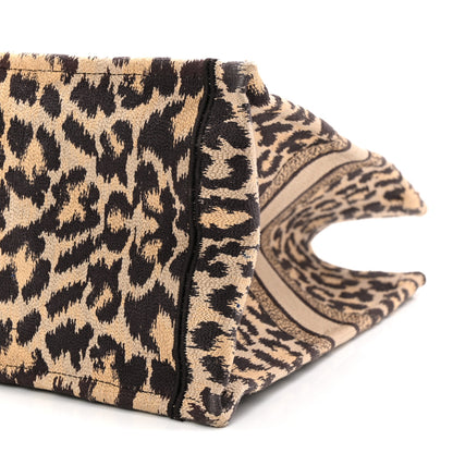 Christian Dior Canvas Mizza Embroidered Large Leopard Book Tote Beige 10 of 10