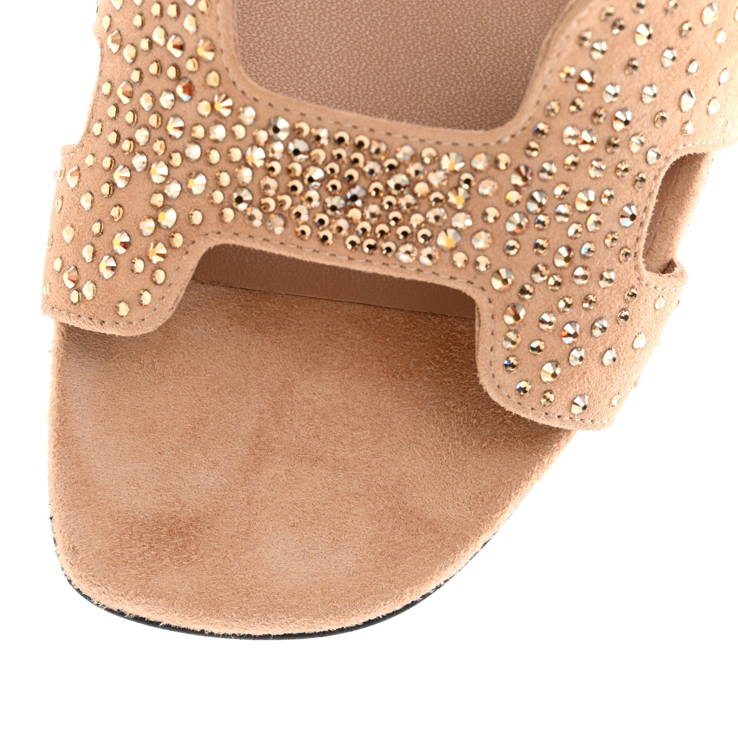Hermes Suede Goatskin Crystal Eternite 80 Sandal 37 Bois De Santal 9 of 11