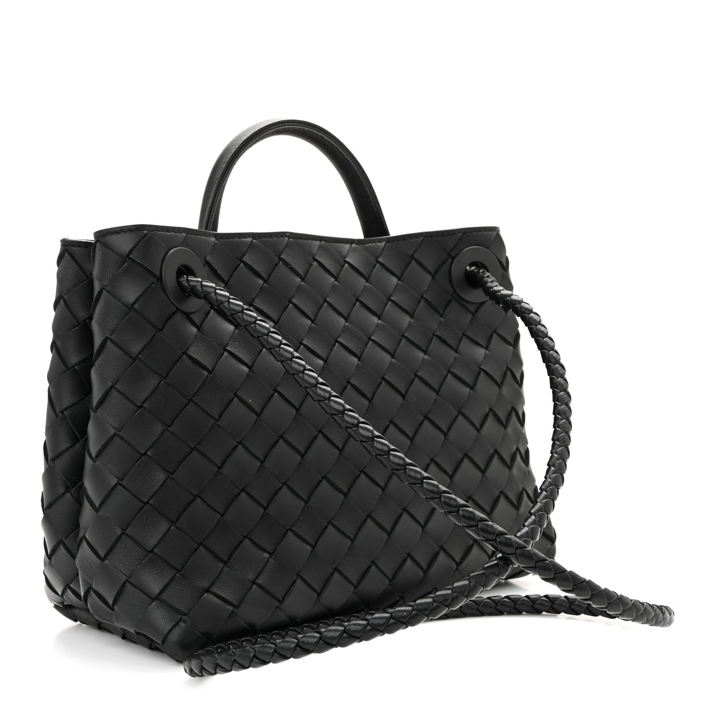 Nappa Intrecciato Small Andiamo Shoulder Bag Black Black