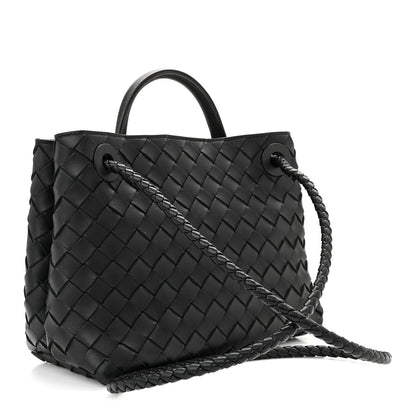 Bottega Veneta Nappa Intrecciato Small Andiamo Shoulder Bag Black Black 3 of 9