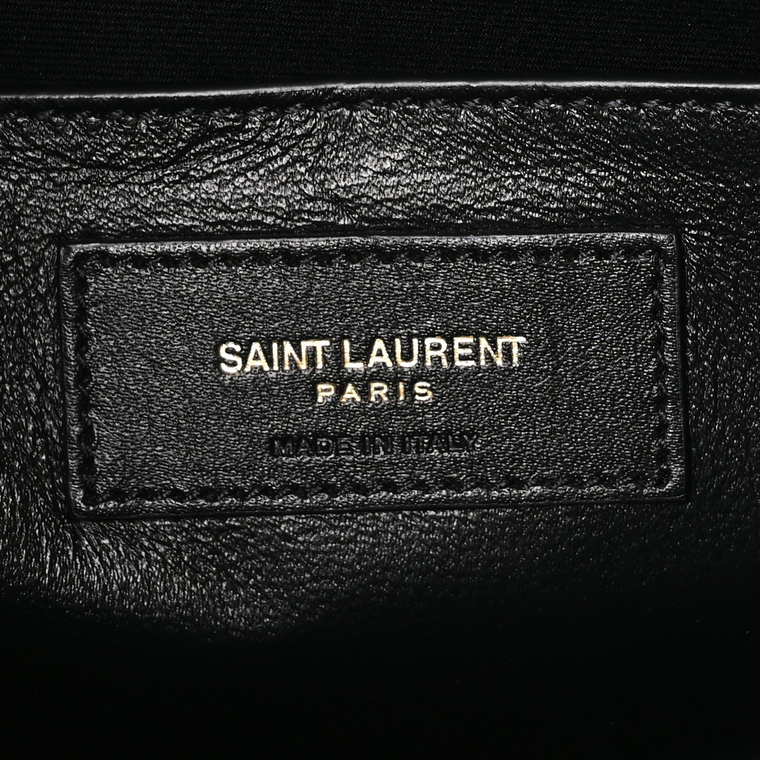 Saint Laurent Shiny Calfskin Crocodile Embossed Manhattan Baguette Black 6 of 9