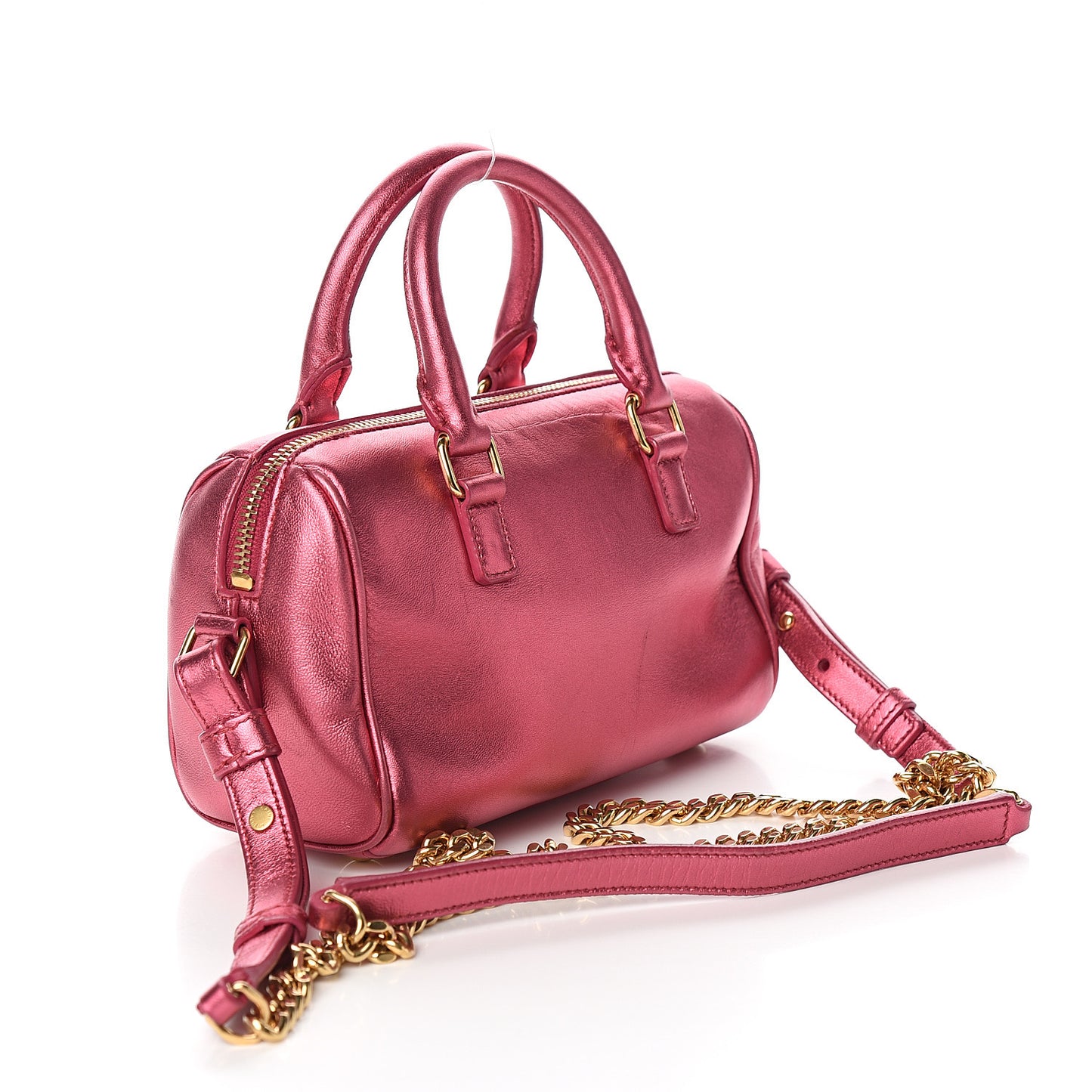 Metallic Lambskin Classic Duffle Toy Pink