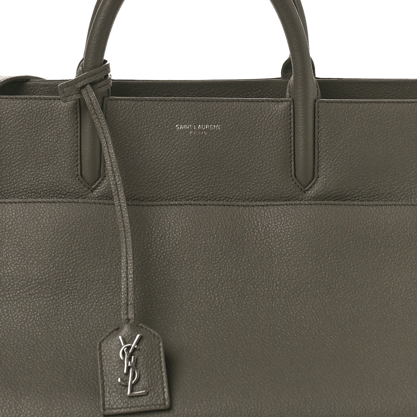 Grained Calfskin Small Cabas Rive Gauche Fog