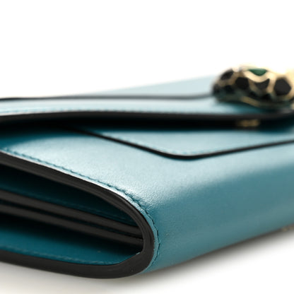 Bulgari Calfskin Serpenti Forever Chain Wallet Blue 10 of 13