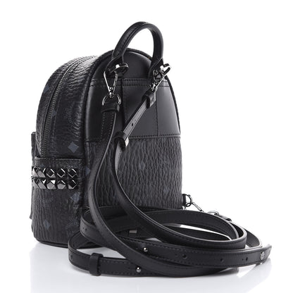 MCM Visetos Studded X-Mini Bebe Boo Backpack Black 3 of 9